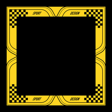 Yellow sport car decals frame 2のイラスト素材