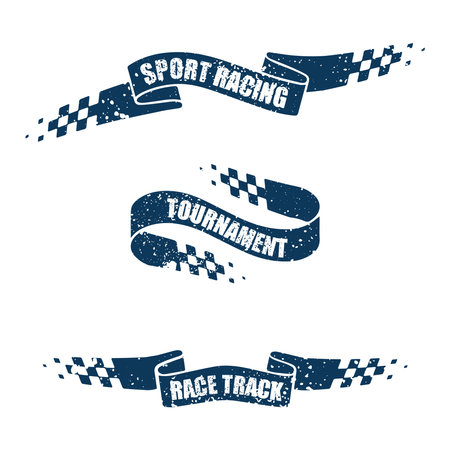 Sport checkered grunge flags raceのイラスト素材