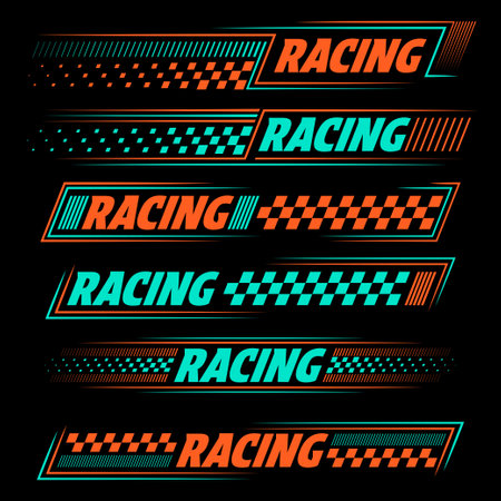 Racing two color decalsのイラスト素材