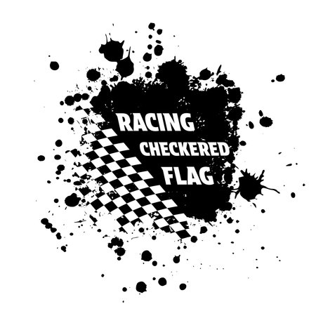 Racing checkered flag ink blotsのイラスト素材