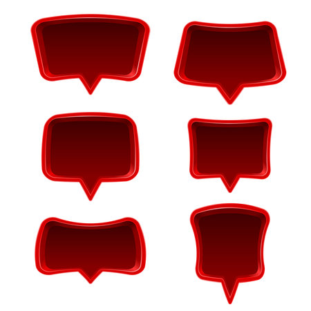 Red warp media speech symbols setのイラスト素材