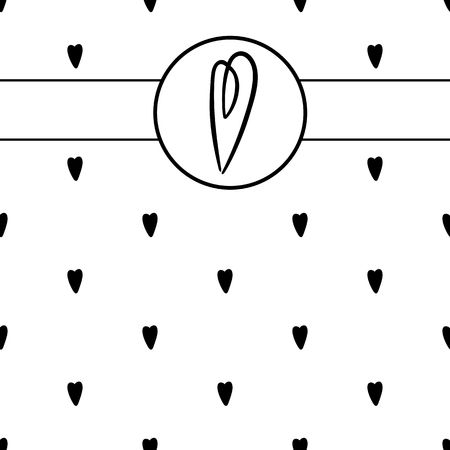 Ð¡harming hearts seamless pattern. Hand drawn romantic ornament for wrapping paper. Decorative pattern for banners, flayers, cards and posters, for invitation on weddings and book cover for a girls. Vector illustration, eps 10のイラスト素材