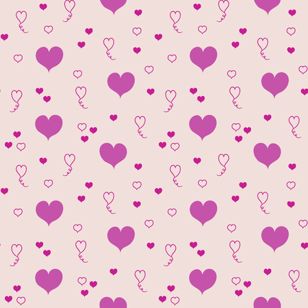 Graceful hearts seamless pattern. Hand drawn romantic ornament for wrapping paper. Decorative pattern for flayers, for invitation on weddings and pink wall-papers for girls.のイラスト素材