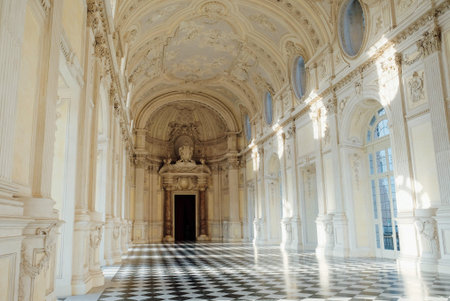 The Palace of Venaria Reale interior, Diana Gallery. Royal residence of Savoy near Turin in...