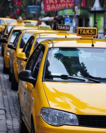 Yellow taxi stand in Istambulのeditorial素材