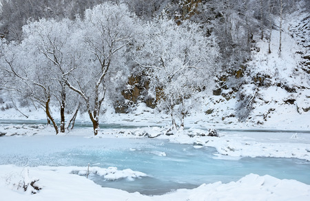 Winter landscape, Siberiaの写真素材