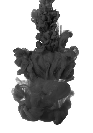 Ink in Water isolated on whiteの写真素材
