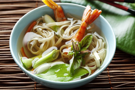 noodle soup with shrimps