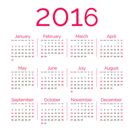 Red 2016 calendar,Year of the Monkey Christmasのイラスト素材