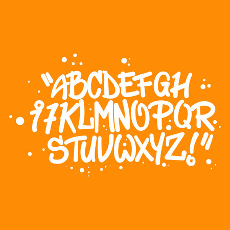 Graffiti style alphabet letters, graffiti on the wall, handmadeのイラスト素材
