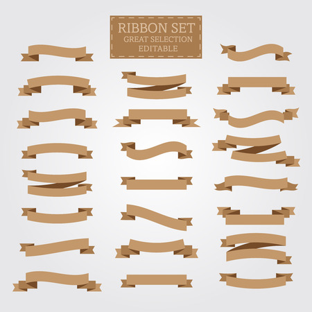 Retro ribbons collection, Label elements retro styleのイラスト素材