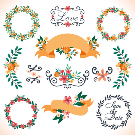 Floral decoration for wedding, elements of the vegetable patternのイラスト素材