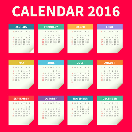 Paper calendar template, the template for the new yearのイラスト素材