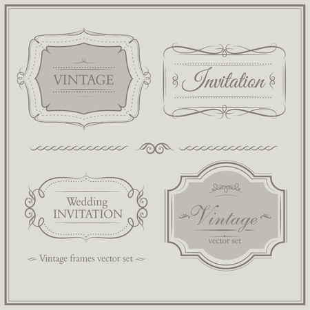 Vintage weeding invitation ornaments, pattern classic patternのイラスト素材