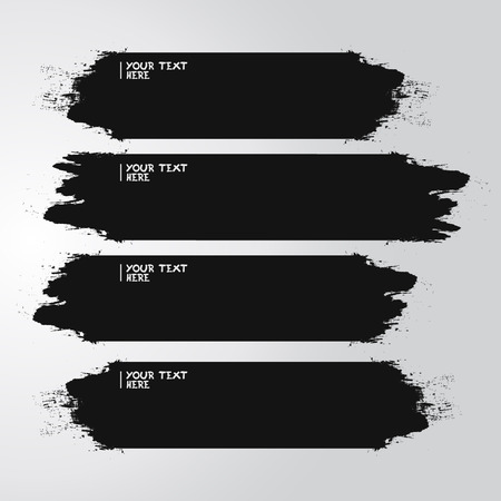 Paint vector template black, smeared black paint rollerのイラスト素材