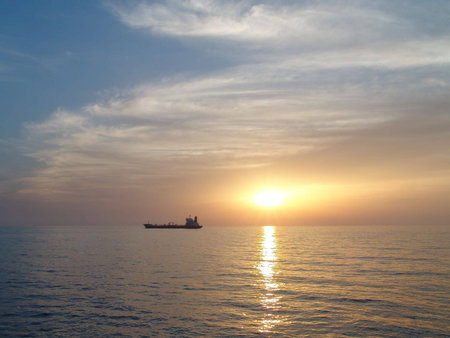 Cloudy sunset over the sea