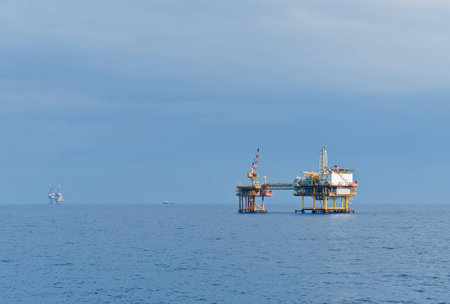 Offshore oil complexの写真素材