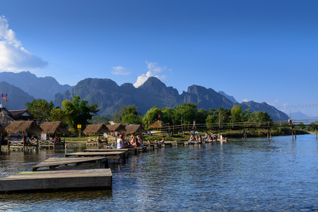 Pool Bar in Vang Viengのeditorial素材