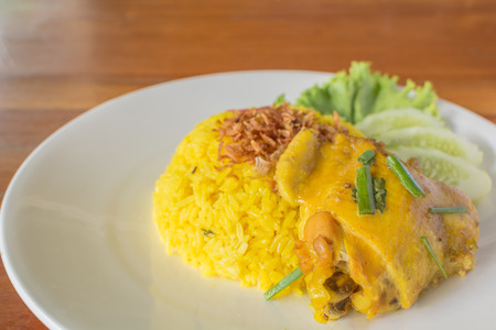 Yellow chicken Biryani Islamic delicious foodの写真素材