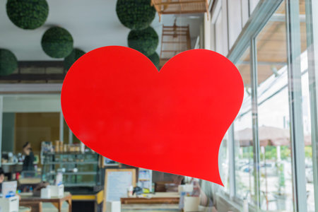 Heart shaped red on the background environment.