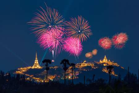 Fireworks Festival at Phetchaburi, Thailand.の写真素材