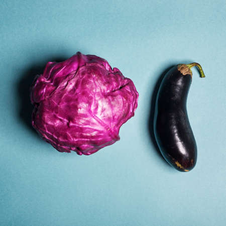 Flat lay. Different raw vegetables background. Healthy eatingの写真素材