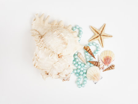 Flat lay. Top view. Fashion and accessories. Jewelleryの写真素材