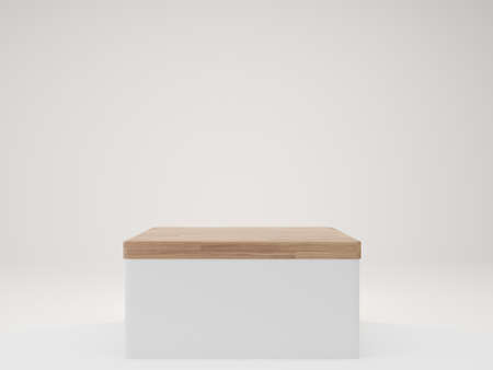 3D Rendering White Product Background Stand Or Podium Pedestal On Advertisingの写真素材