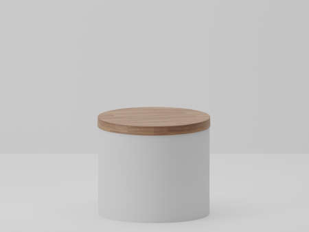 3D Rendering White Product Background Stand Or Podium Pedestal On Advertisingの写真素材