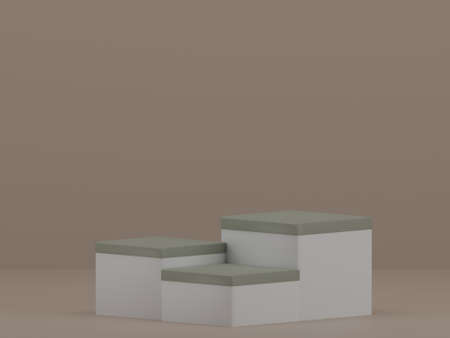3D Rendering White Product Background Stand Or Podium Pedestal On Advertisingの写真素材