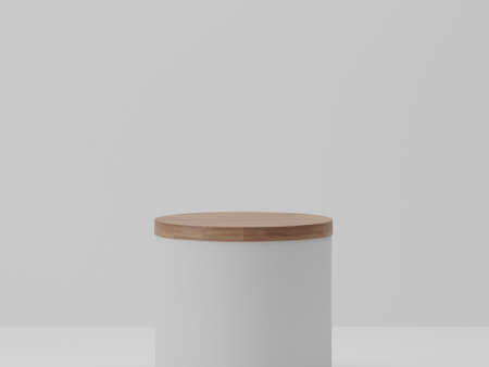 3D Rendering White Product Background Stand Or Podium Pedestal On Advertisingの写真素材