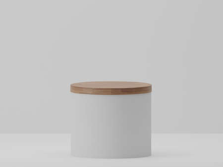3D Rendering White Product Background Stand Or Podium Pedestal On Advertisingの写真素材