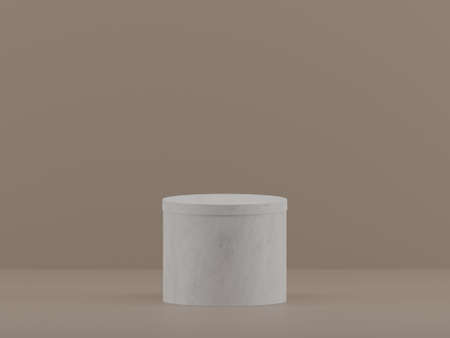 3D Rendering White Product Background Stand Or Podium Pedestal On Advertisingの写真素材