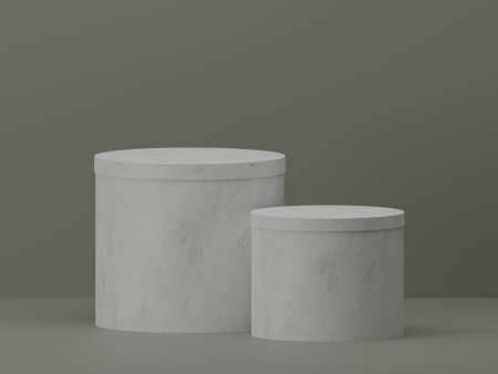 3D Rendering White Product Background Stand Or Podium Pedestal On Advertisingの写真素材
