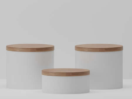 3D Rendering White Product Background Stand Or Podium Pedestal On Advertisingの写真素材