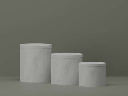 3D Rendering White Product Background Stand Or Podium Pedestal On Advertisingの写真素材