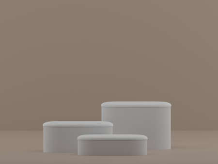 3D Rendering White Product Background Stand Or Podium Pedestal On Advertisingの写真素材