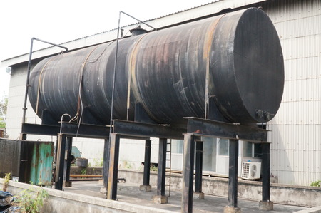 The black old oil tankerの写真素材