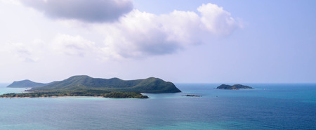 Island and sea with cloudの写真素材