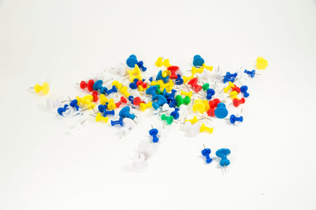 Colorful pin in white background.