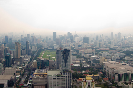 BANGKOK, THAILAND - DECEMBER 20 2010: Skyscrappers in downtown cityscapeのeditorial素材