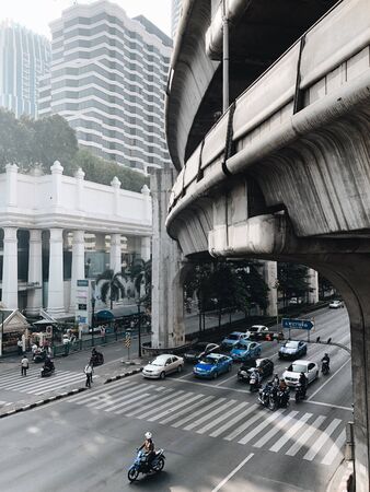 BANGKOK, THAILAND - JANUARY 20, 2018: Morning traffic main street of Bangkok.のeditorial素材