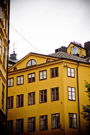 STOCKHOLM, SWEDEN - NOVEMBER 1, 2008: City street in Stockholm Sweden at cloudy dayのeditorial素材