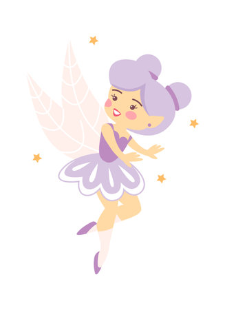 Cute Cartoon Childish Fairy Charactersのイラスト素材