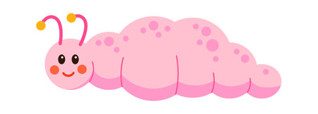 Cartoon Caterpillar Childish Insectのイラスト素材