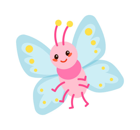 Cartoon butterfly Childish Insectのイラスト素材