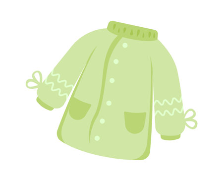 Green baby sweaterのイラスト素材