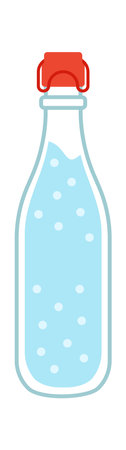 Glass water bottleのイラスト素材