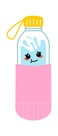 Cartoon character sport water bottleのイラスト素材