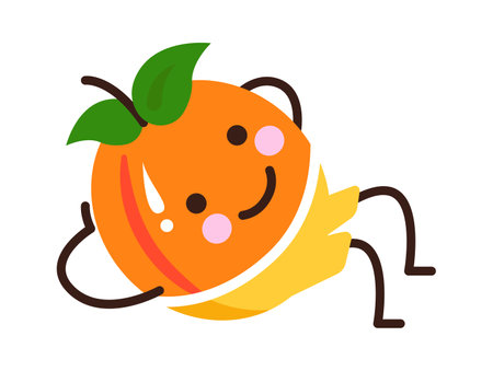Exercising cartoon apricotのイラスト素材